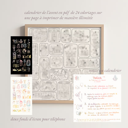 Calendrier de l'Avent - coloriage