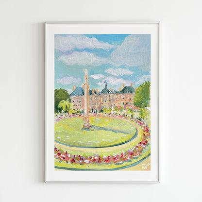 jardin du luxembourg à l'acrylique