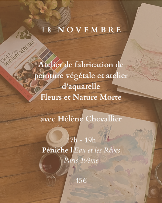 Fabrication de peinture végétale et atelier d'aquarelle