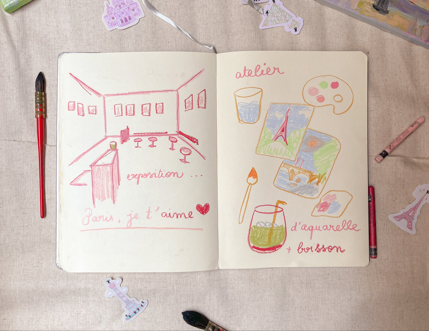Atelier Aquarelle spécial Paris au café Le Pazari